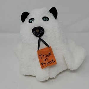 Ashland White Ghost Pillow with Orange Trick or Treat Sign